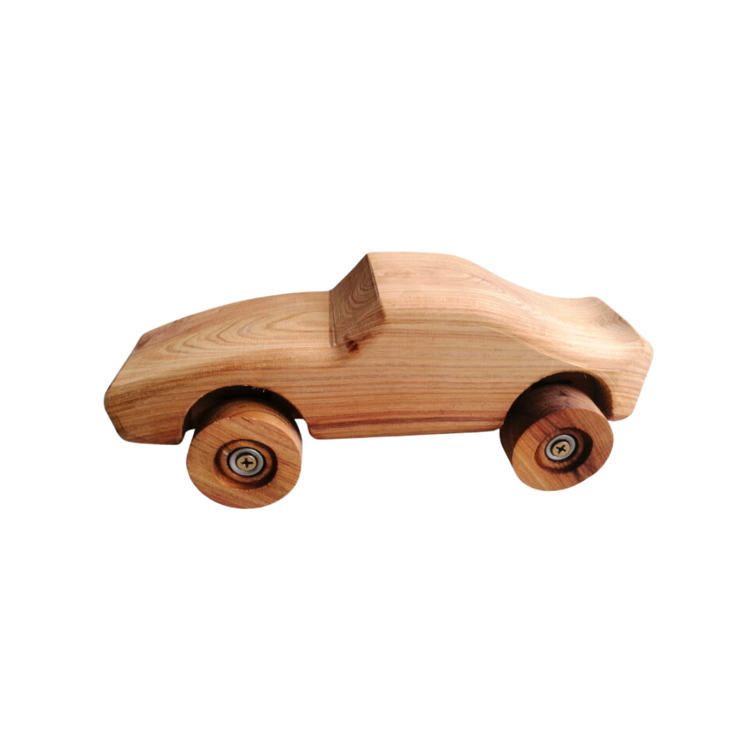 Solid Wooden Sports Car Toy with Suspension for Kids Imagination Toy Shop