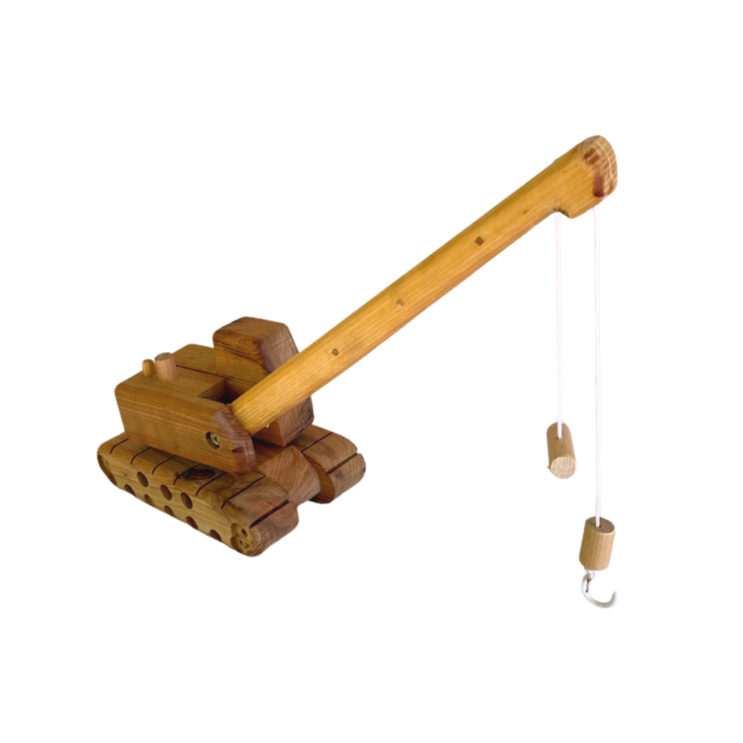 Wooden Crane Toy with Adjustable Boom for Kids Imagination Toy Shop