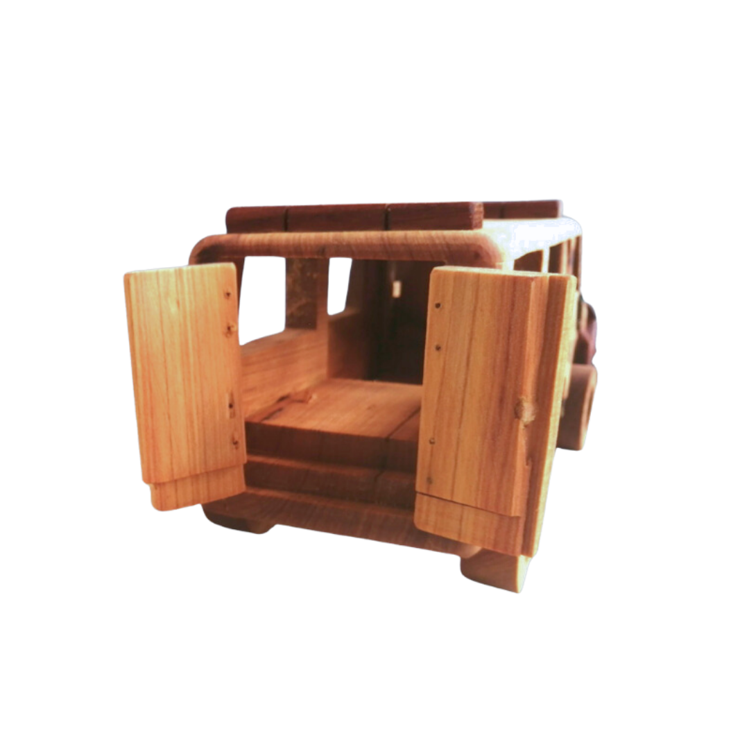 Wooden toy ambulance with openable rear doors and detailed design - Kids Toy | Imagination Toy Shop